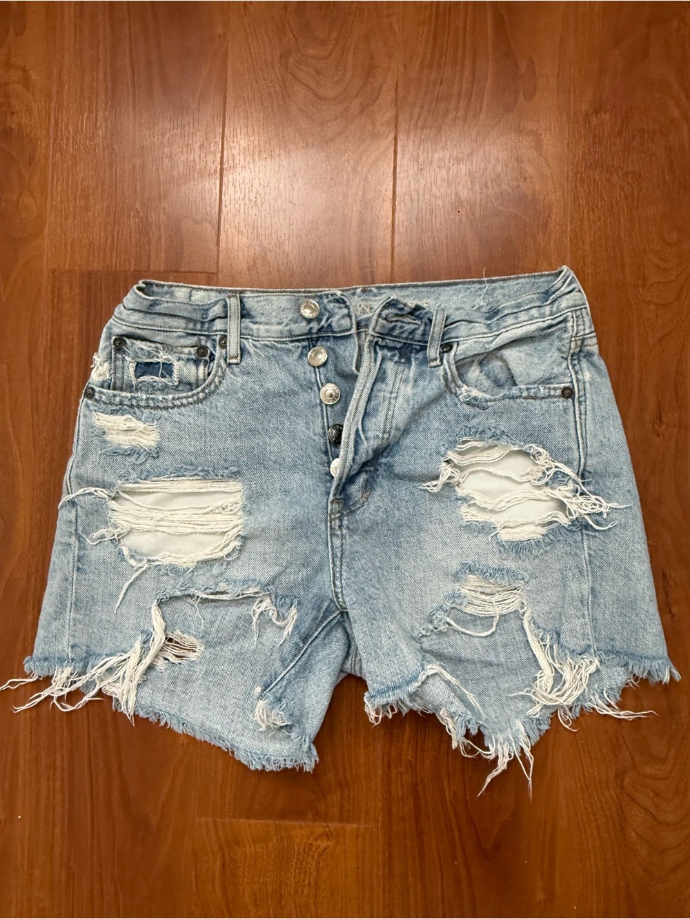 American Eagle Outfitters Ripped Blue Jean Shorts